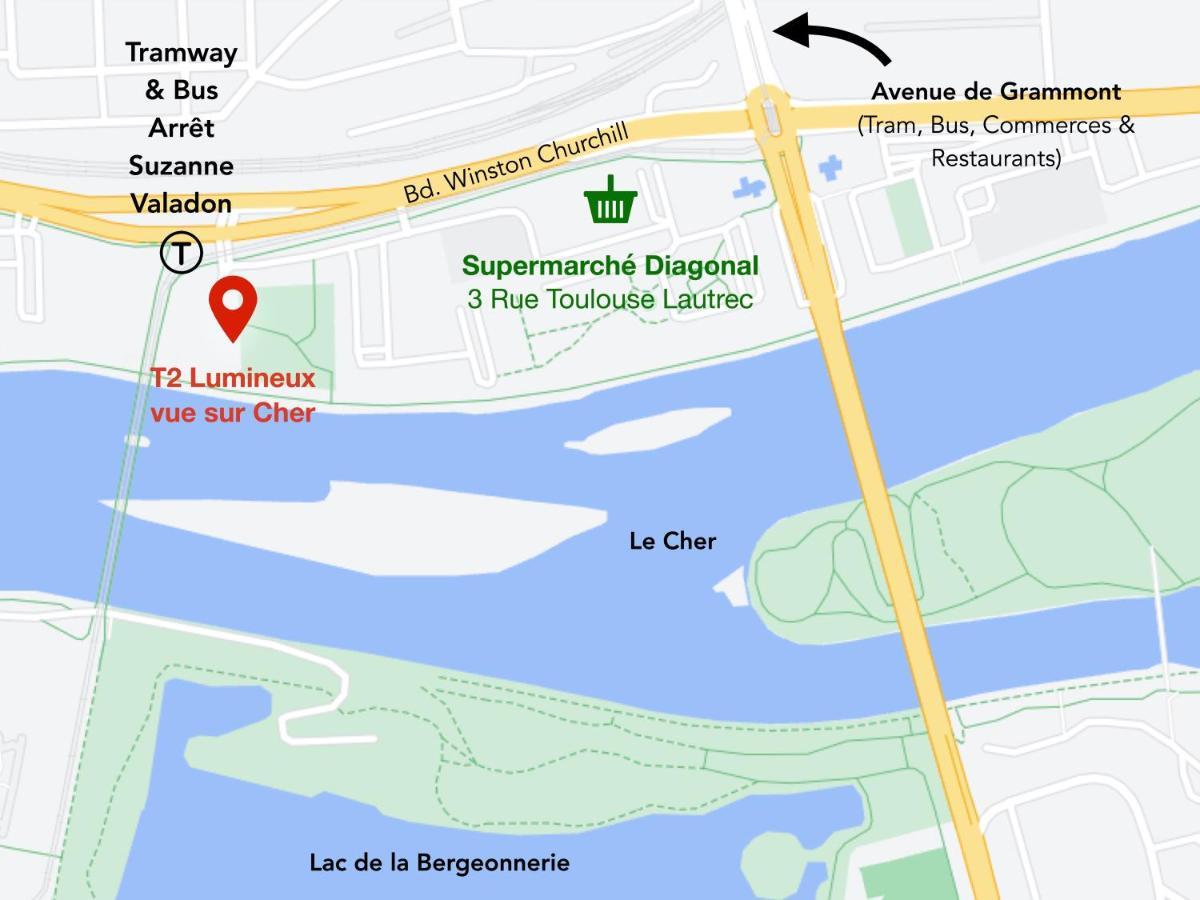 T2 Lumineux Vue Sur Cher, 8Mn Gare & Centre Tours Exterior foto